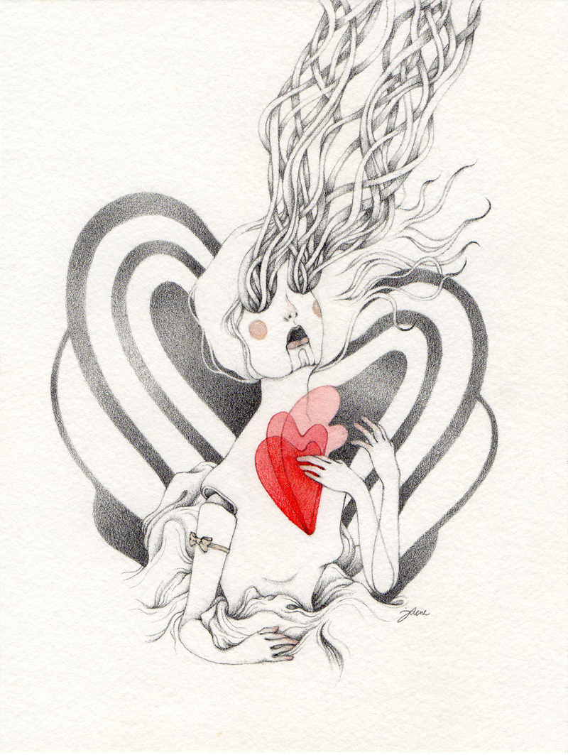 Heartbeats, Mixed Media, 6 x 8, Jolene Lai, 2022