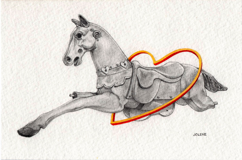 Horse with no name, Mixed media, 6 x 4, Jolene Lai, 2022