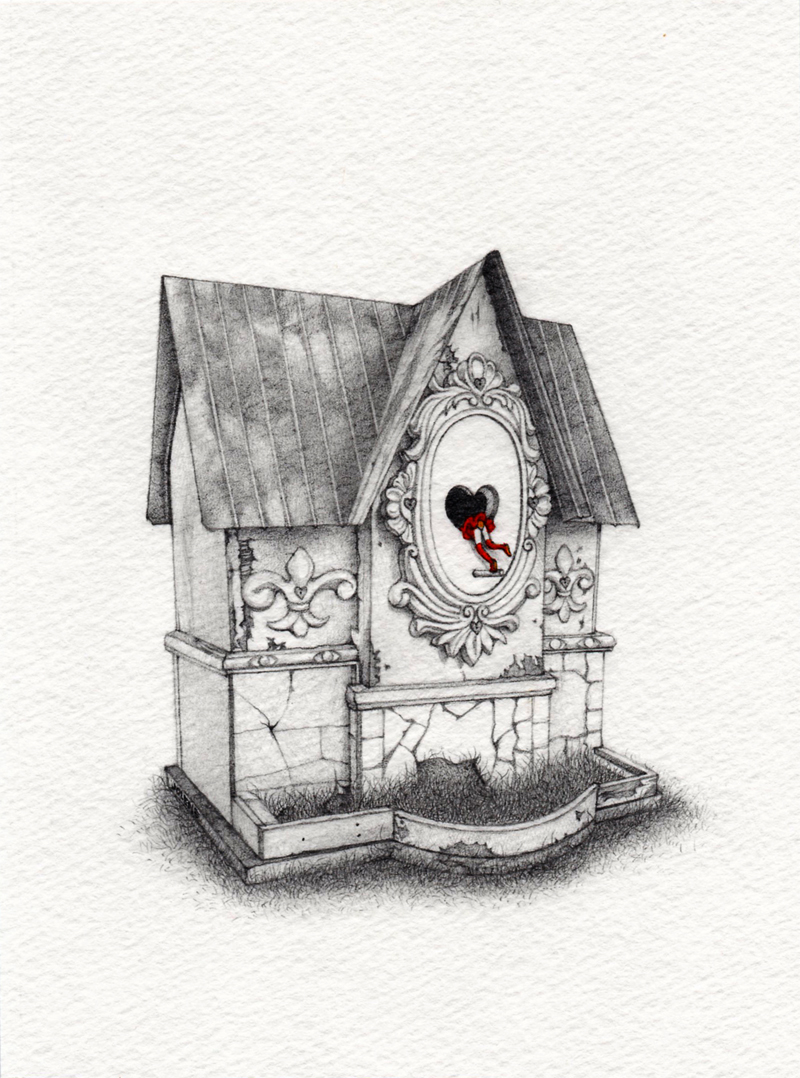 House, Mixed media, 6 x 8, Jolene Lai, 2022