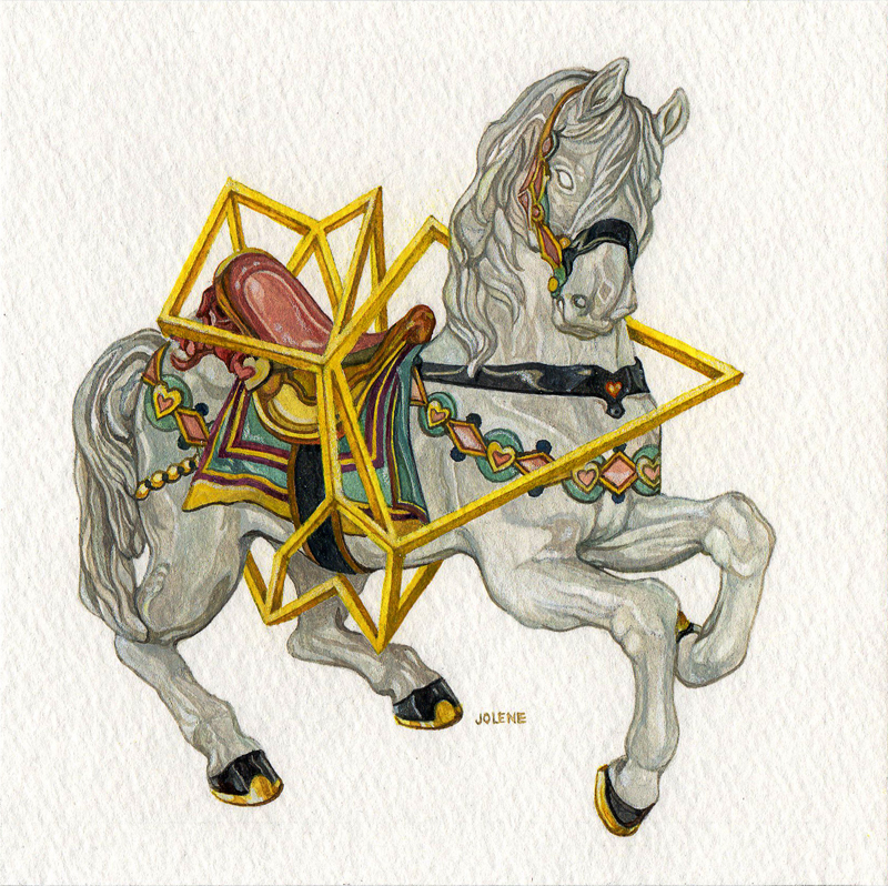 Maximillian, Watercolor, 5.5 x 5.5, Jolene Lai, 2022