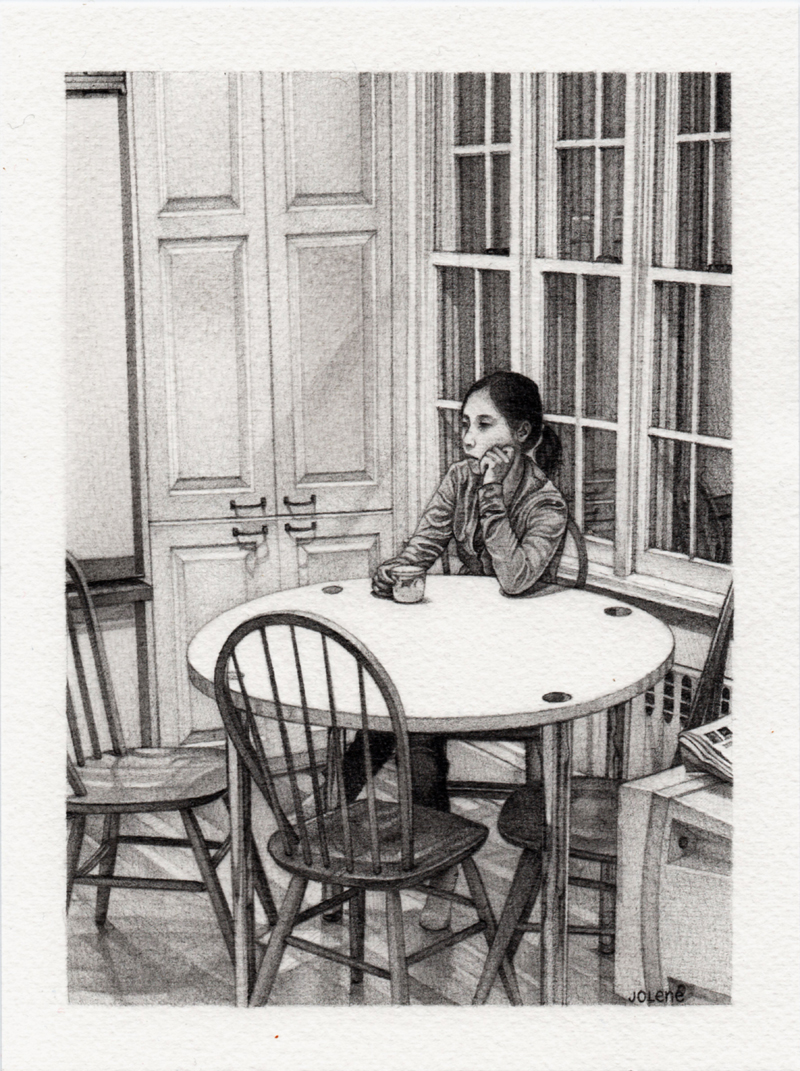 Night Kitchen, Graphite, 4 x 6, Jolene Lai, 2023