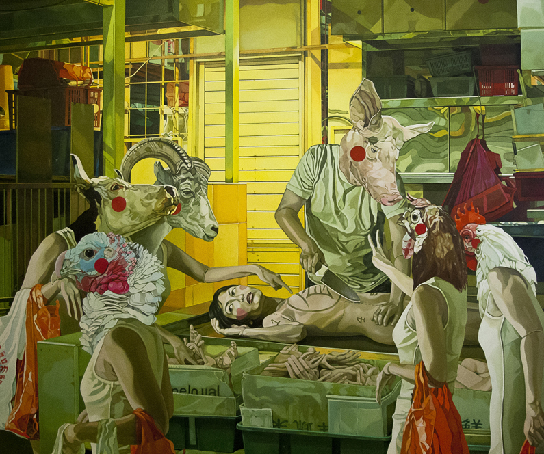 Night Market, Oil, 72 x 60, Jolene Lai, 2013