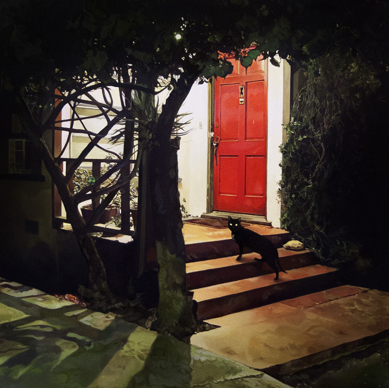 Red Door, Oil, 12 x 12, Jolene Lai, 2021