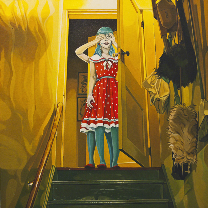 The Basement, Oil, 16 x 16, Jolene Lai, 2014