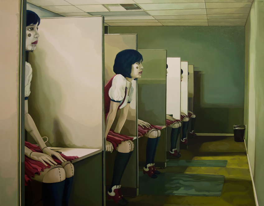 The Happy Worker, Oil, 28 x 22, Jolene Lai, 2012