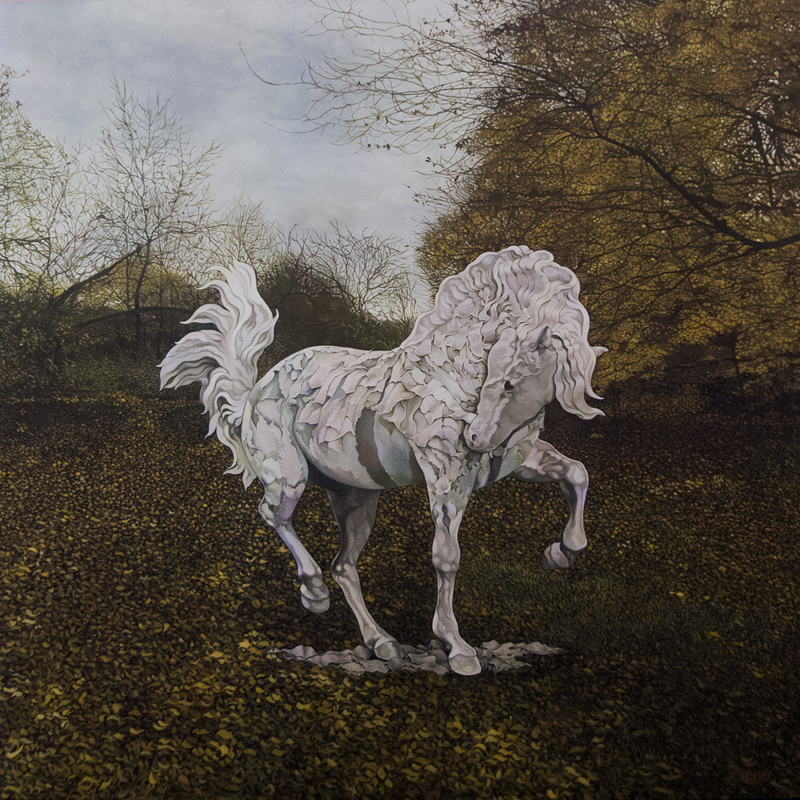 War Horse, Oil, 18 x 18, Jolene Lai, 2025
